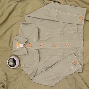 Tulle Button down Utility jacket Collard - size S